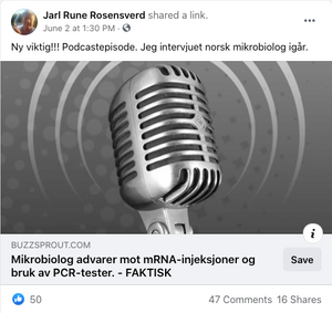 Jarl Rune Nilsson, som kaller seg Rosensverd på Facebook, har blant annet delt podcasten i gruppen Røde Luer. De har arrangert flere av demonstrasjonene foran Stortinget mot myndighetenes koronatiltak.